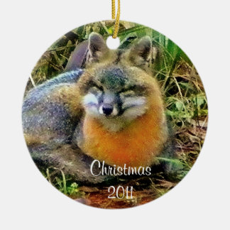 Sleeping Foxes Christmas ornament