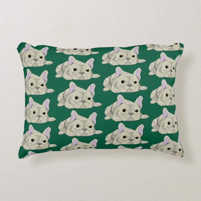 Sleeping French Bulldog Accent Pillow (Front)