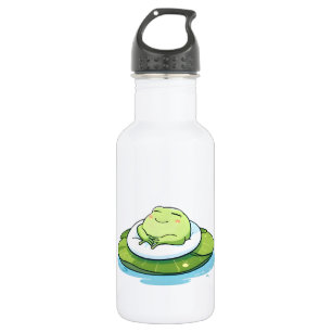 Sleeping Frog on Lily Pad Kawaii Design 532 Ml Water Bottle