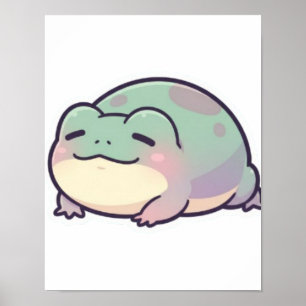 Sleeping Frog Poster Cute Cozy Frog Aesthetic Rela