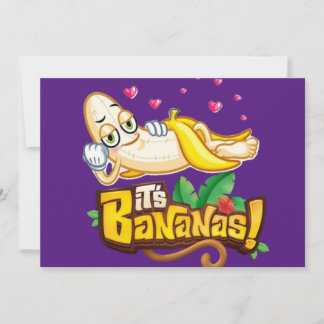 Sleeping funny banana cartoon  invitation