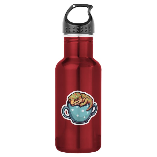 Sleeping gecko 532 ml water bottle (Front)