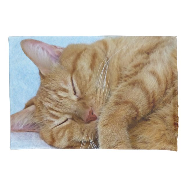 Sleeping Ginger Cat Pillowcase (Front)