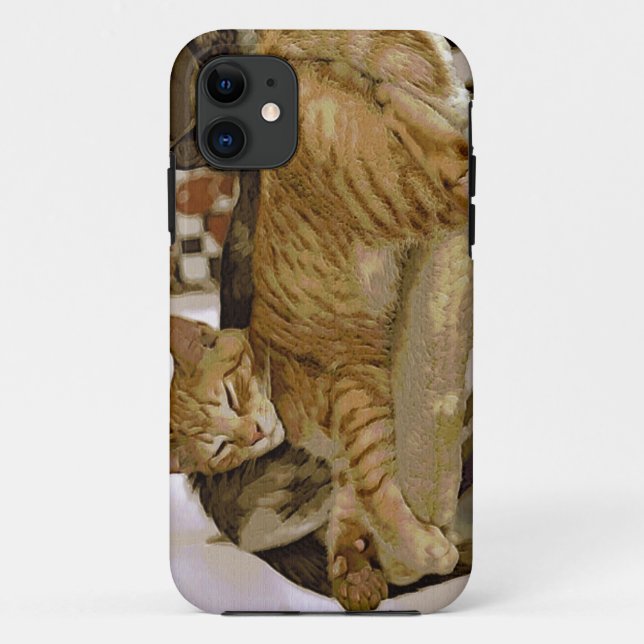 Sleeping Ginger Tabby Cat Kitten Phone Case (Back)