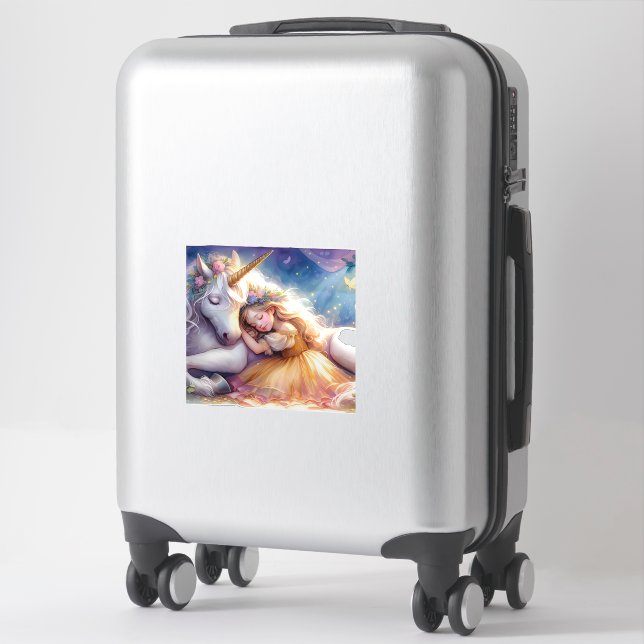 Sleeping Girl Unicorn Dreamscape (Suitcase)