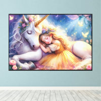 Sleeping Girl Unicorn Dreamscape