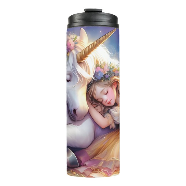 Sleeping Girl Unicorn Dreamscape Thermal Tumbler (Front)