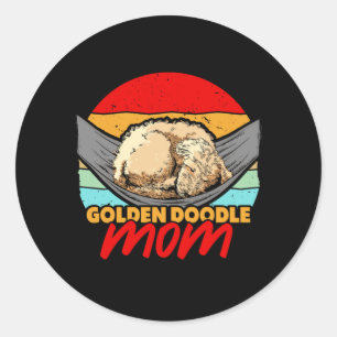 Sleeping Golden Doodle Mom Dog Lover Classic Round Sticker