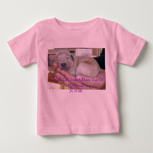 Sleeping Goldendoodle Puppy Scripture Infant Shirt (Front)