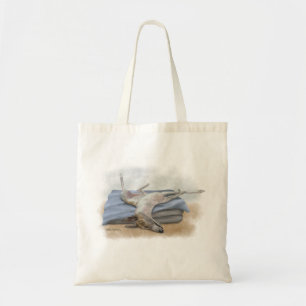 Sleeping Greyhound Cartoon Tote Bag