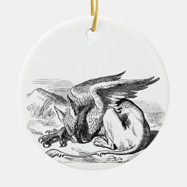Sleeping Griffin Ceramic Ornament (Front)