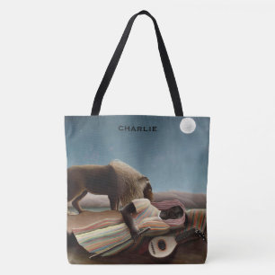 "Sleeping Gypsy" art custom monogram bags