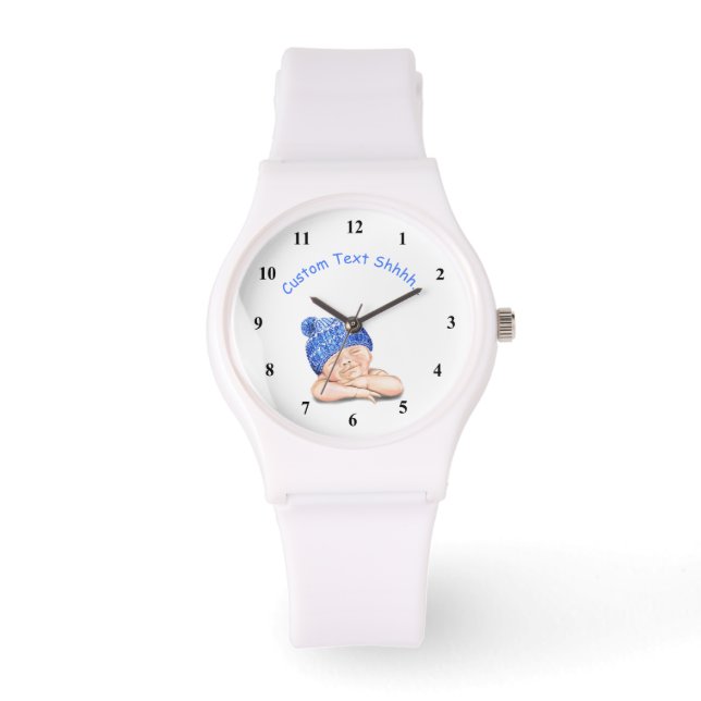 Sleeping Happy Baby Watch Gift - Custom Text (Front)