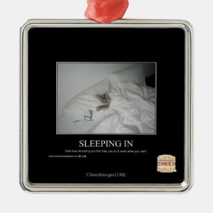 Sleeping In Metal Ornament