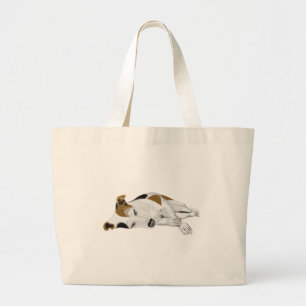 Sleeping Jack Russell Large Tote Bag