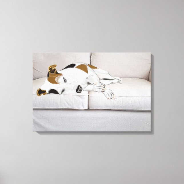 Sleeping Jack Russell Terrier  Canvas Print (Front)