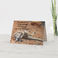 Sleeping Kangaroo Birthday Card