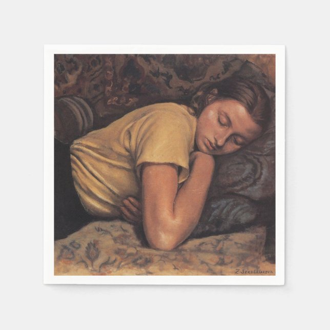 Sleeping Katya (by Serebriakova) Napkin (Front)