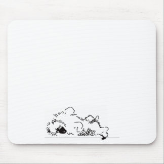 sleeping keeshond mouse pad