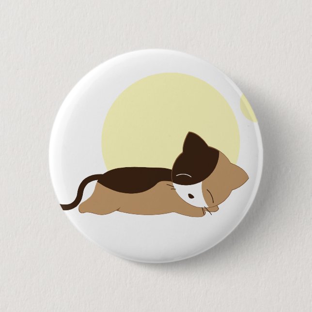 Sleeping Kitten 2 Inch Round Button (Front)