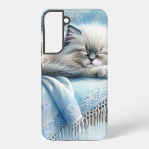 Sleeping Kitten Blue Cottagecore Dream Samsung Galaxy Case