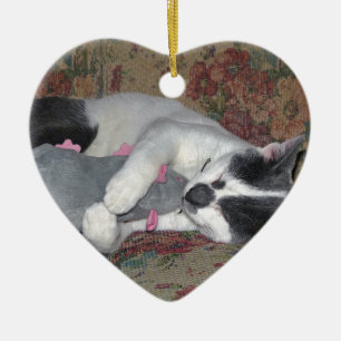 Sleeping Kitten Ceramic Ornament