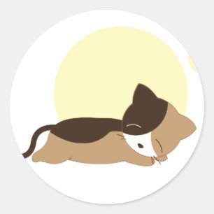 Sleeping Kitten Classic Round Sticker