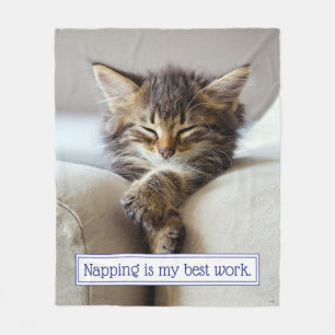 Sleeping Kitten Fleece Blanket