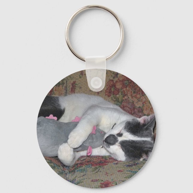 Sleeping Kitten Keychain (Front)