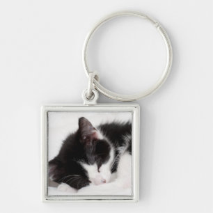 Sleeping Kitten Keychain