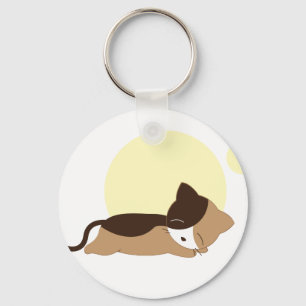 Sleeping Kitten Keychain