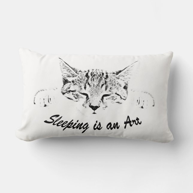 Sleeping kitten lumbar pillow (Front)
