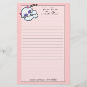 Sleeping kitten stationery