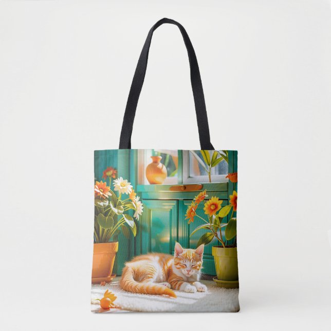Sleeping kitten tote bag (Front)