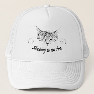 Sleeping kitten trucker hat