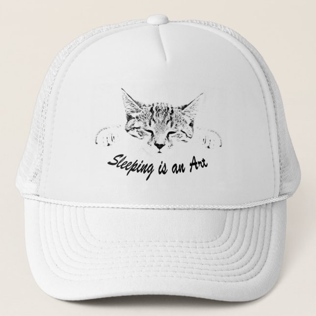 Sleeping kitten trucker hat (Front)
