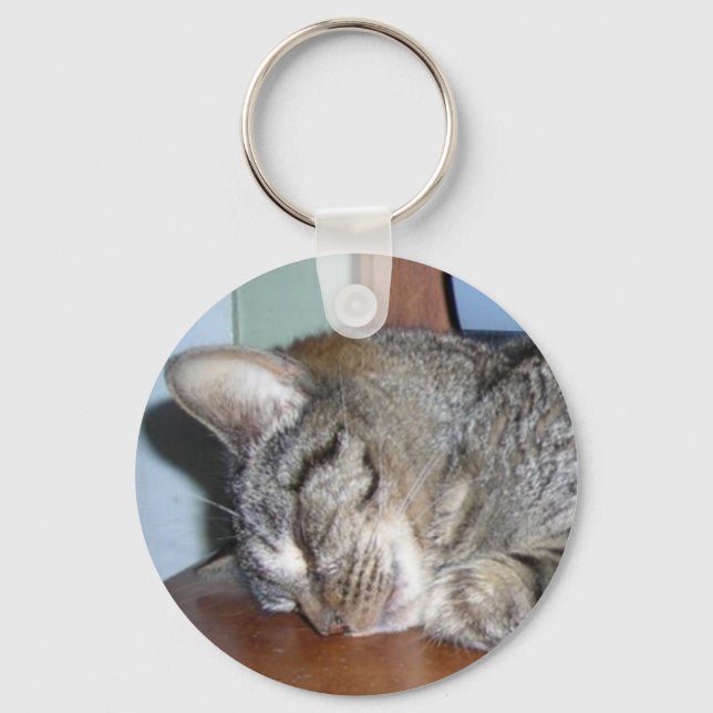 sleeping kitty angel keychain (Front)