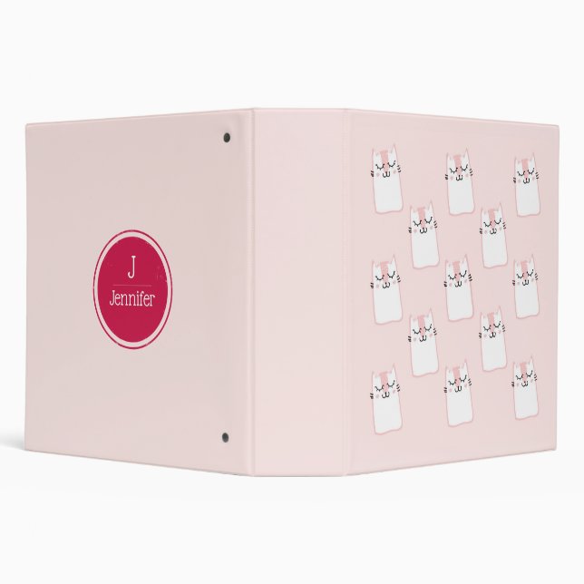 Sleeping Kitty Cat Pattern Binder (Background)