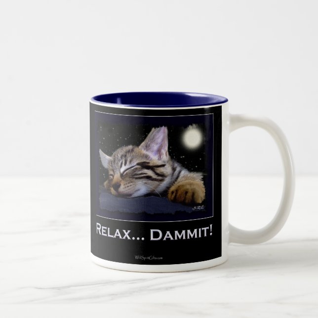 SLEEPING KITTY Collection Two-Tone Coffee Mug (Right)