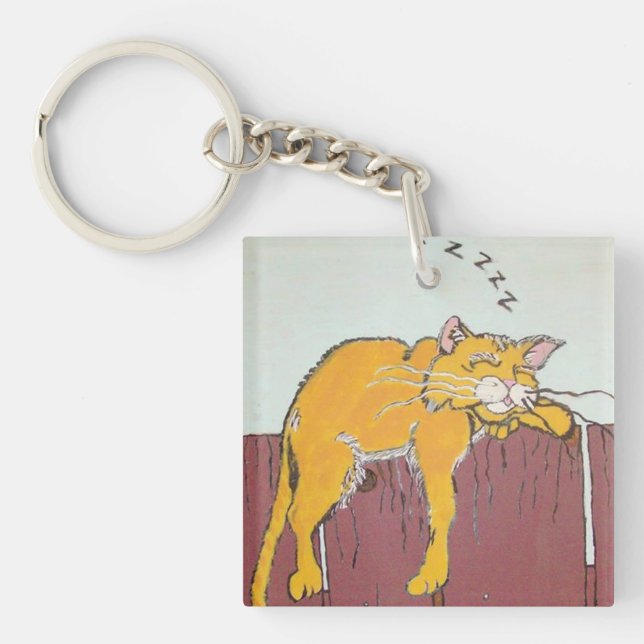 Sleeping Kitty Keychain (Front)