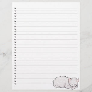 Sleeping Kitty Lined Letterhead