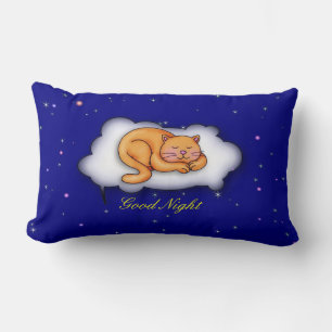 Sleeping Kitty Lumbar Pillow