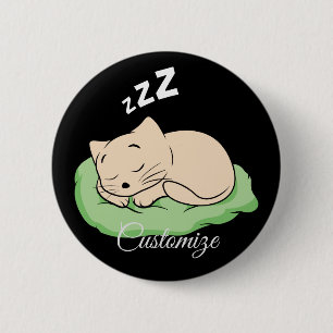 Sleeping Kitty Thunder_Cove 2 Inch Round Button