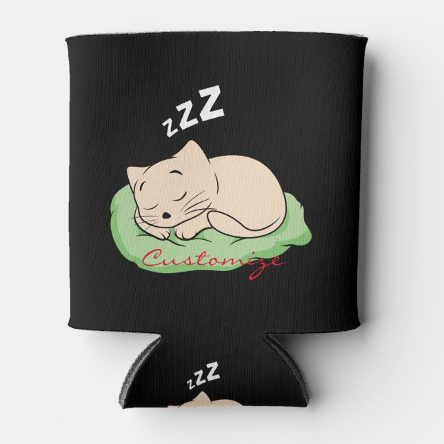 Sleeping Kitty Thunder_Cove Can Cooler (Front)