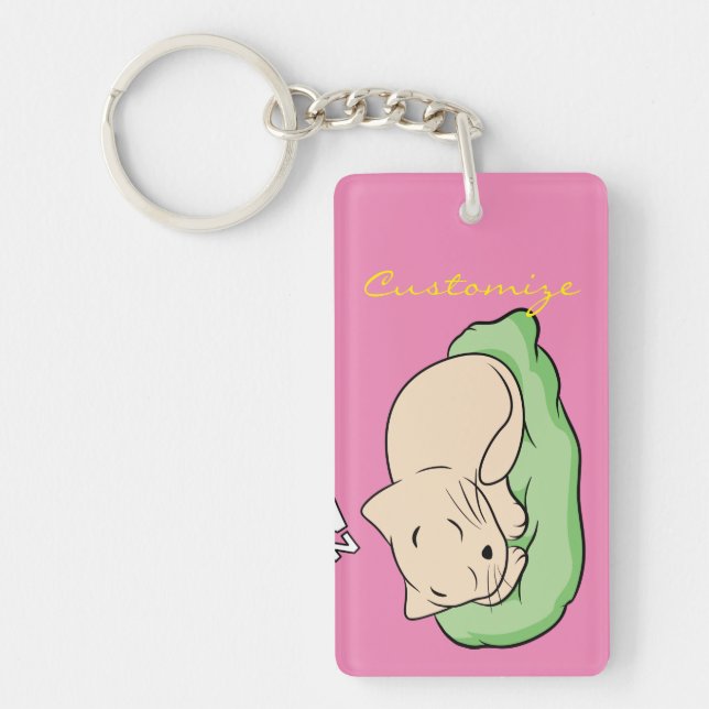 Sleeping Kitty Thunder_Cove Keychain (Front)