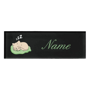 Sleeping Kitty Thunder_Cove Name Tag