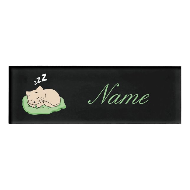 Sleeping Kitty Thunder_Cove Name Tag (Front)