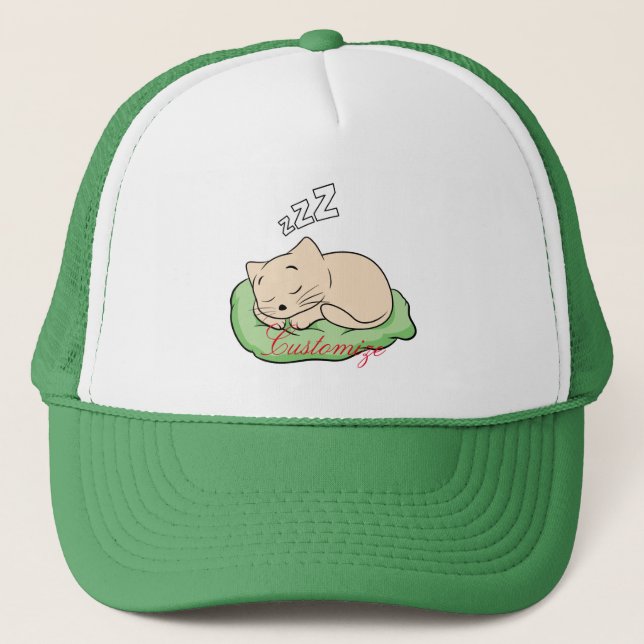 Sleeping Kitty Thunder_Cove Trucker Hat (Front)