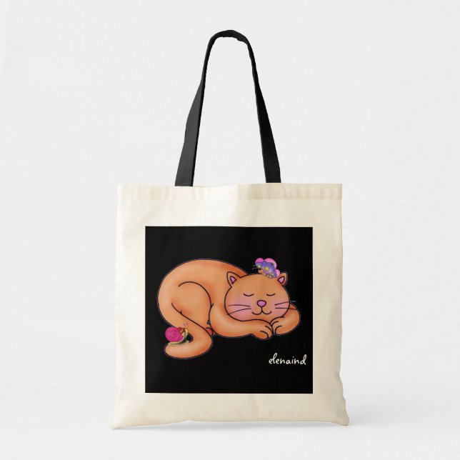 Sleeping Kitty Tote Bag (Front)