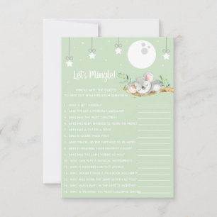 Sleeping Koala Baby Shower Game Let's Mingle! Invi Invitation